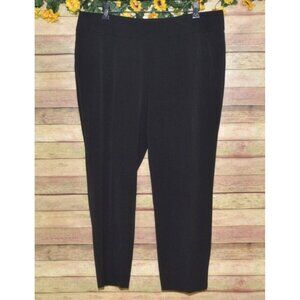 Investment Ladies 18W Black Career Pants Trousers Stretch Pull On Straight Leg